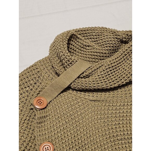 Grecerelle Chunky Asymmetrical Knit Pullover Cowl Neck Sweater Size Med Boho - Picture 6 of 9